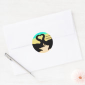 Sparen de Elephants hartboomstammen Ronde Sticker (Envelop)