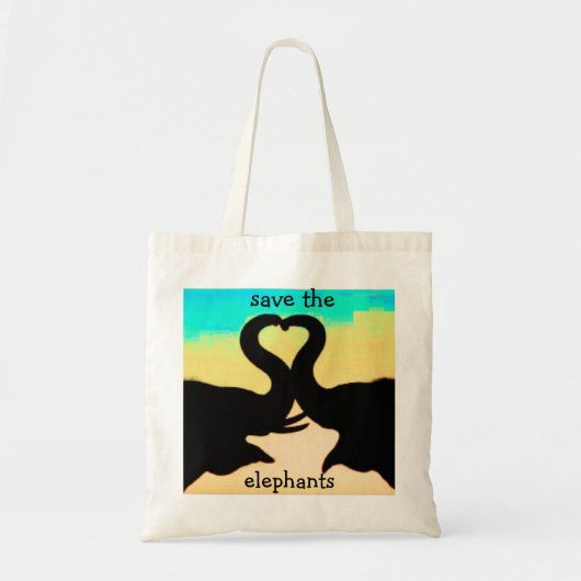 Sparen de Elephants hartboomstammen Tote Bag (Voorkant)