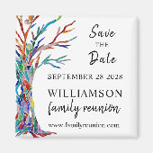 Sparen de Familie van de Boom van de Datum Magnet (Voorkant)