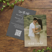 Sparen de Foto Eenvoudige Elegant QR Code van het  Save The Date