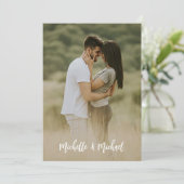 Sparen de Foto Eenvoudige Elegant QR Code van het  Save The Date (Staand voorkant)