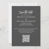 Sparen de Foto Eenvoudige Elegant QR Code van het  Save The Date (Achterkant)