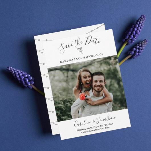 Sparen de Foto Eenvoudige Floral Botanical van de Save The Date