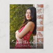 Sparen de Foto Moderne Hart van het Manuscript van Uitnodiging Briefkaart (Voorkant)