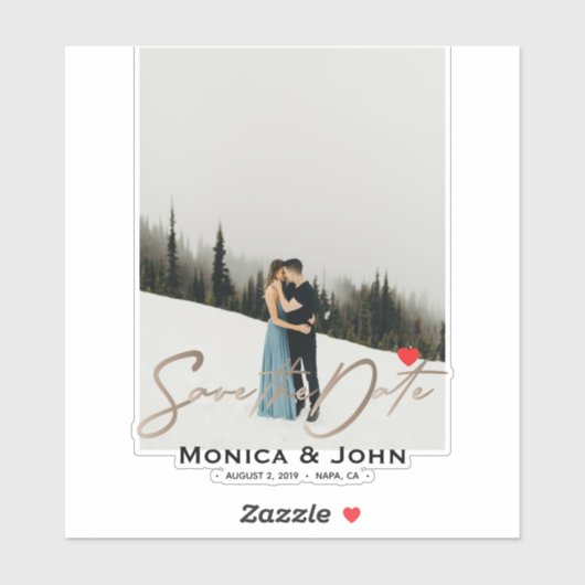 Sparen de Foto van de Datum Gepersonaliseerde Mode Sticker (Vel)