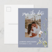 Sparen de Foto van de Waterverf van de Datum Wilde Aankondigingskaart (Voorkant / Achterkant)