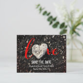 Sparen de Foto van het Hart van het Manuscript van Aankondigingskaart (Staand voorkant)