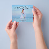 sparen de fotouitnodiging van de datumhandschrijve flyer (Hand)