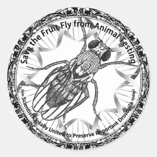 Sparen de fruitvlieg ronde sticker (Voorkant)