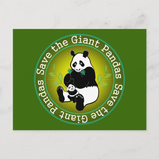 Sparen de Giant Pandas Briefkaart (Voorkant)