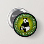 Sparen de Giant Pandas Ronde Button 5,7 Cm (Voorkant /achterkant)