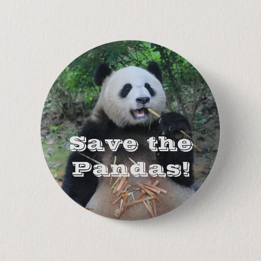 Sparen de Giant Pandas Ronde Button 5,7 Cm (Voorkant)