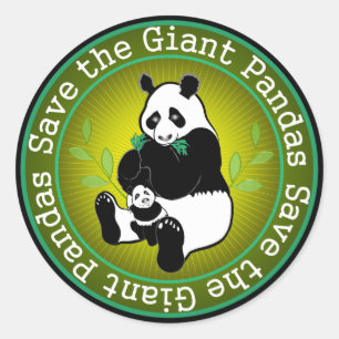 Sparen de Giant Pandas Ronde Sticker