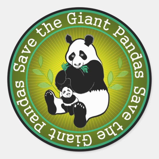 Sparen de Giant Pandas Ronde Sticker (Voorkant)