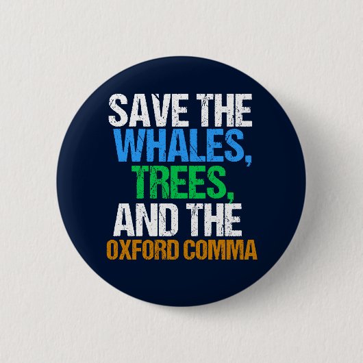 Sparen de grappenmaffia van Oxford Comma Ronde Button 5,7 Cm (Voorkant)