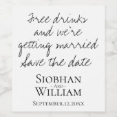 Sparen de Handgeschreven Aangepaste Datum Wijn Etiket (Enkel label)