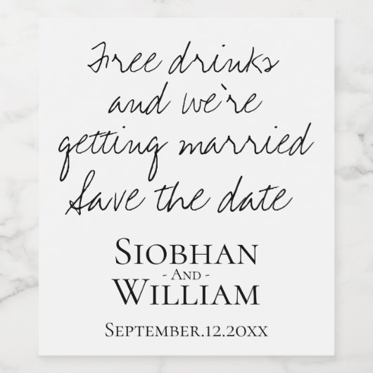 Sparen de Handgeschreven Aangepaste Datum Wijn Etiket (Enkel label)