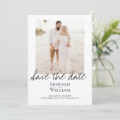 Sparen de Handgeschreven Persoonlijke Foto van de  Save The Date (Staand voorkant)