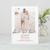 Sparen de Handgeschreven Persoonlijke Foto van de  Save The Date (Staand voorkant)
