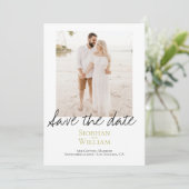 Sparen de Handgeschreven Persoonlijke Foto van de  Save The Date (Staand voorkant)