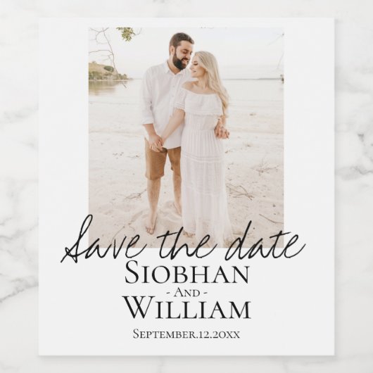 Sparen de Handgeschreven Persoonlijke Foto van de  Wijn Etiket (Enkel label)