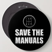 Sparen de HandVerschuivingsauto's Funny Ronde Button 6,0 Cm (Voorkant /achterkant)