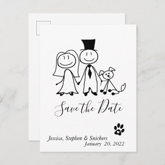 Sparen de het Hondenliefhebber van de Datum Statio Aankondigingskaart (Voorkant / Achterkant)