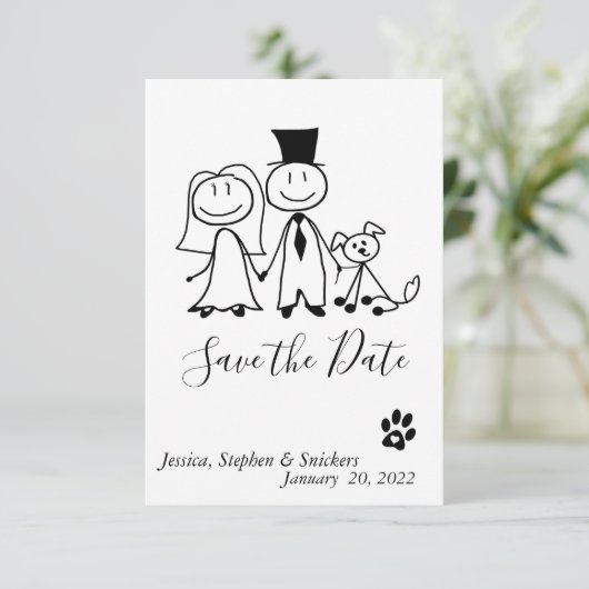 Sparen de het Hondenliefhebber van de Datum Statio Save The Date (Staand voorkant)