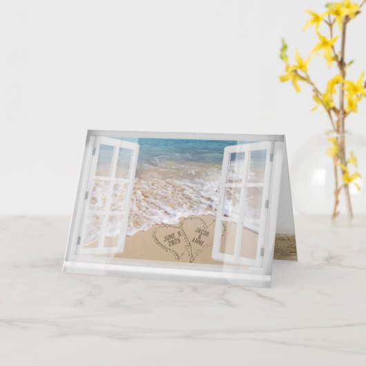 Sparen de het strandharten van de Datum in venster Kaart (Gele Bloem)