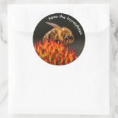 Sparen de Honeybees die Echinacea bestuiven Ronde Sticker (Tas)