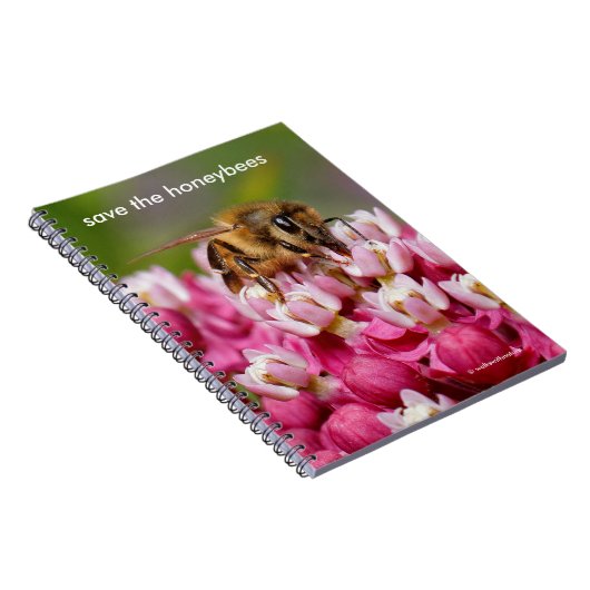 Sparen de Honeybees die Narrowleaf Milkweed bestui Notitieboek (Rechterzijde)