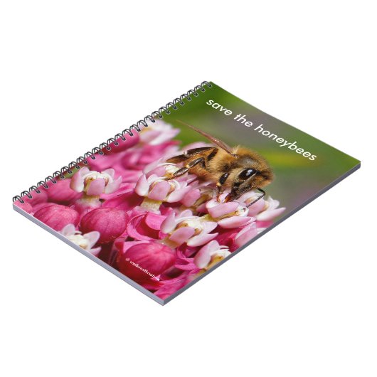 Sparen de Honeybees die Narrowleaf Milkweed bestui Notitieboek (Linkerzijde)
