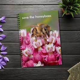 Sparen de Honeybees die Narrowleaf Milkweed bestui Notitieboek