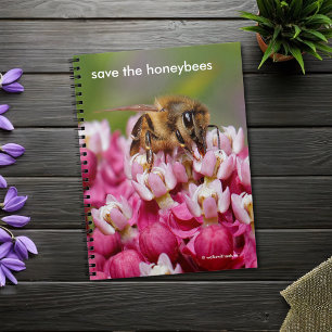 Sparen de Honeybees die Narrowleaf Milkweed bestui Notitieboek