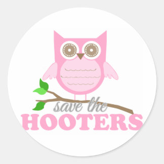 Sparen de Hooters Ronde Sticker