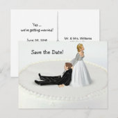 Sparen de Humor van de Datum Aankondigingskaart (Voorkant / Achterkant)