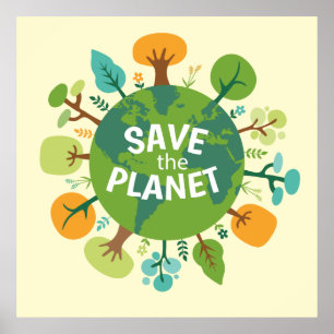 Sparen de Illustratie van de Aarde van de planeet Poster