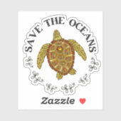 Sparen de Illustratie van de schildpad van het Zee Sticker (Vel)