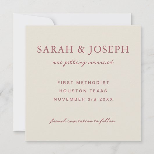 Sparen de Kaart van de Aankondiging van de Datum & (Achterkant)