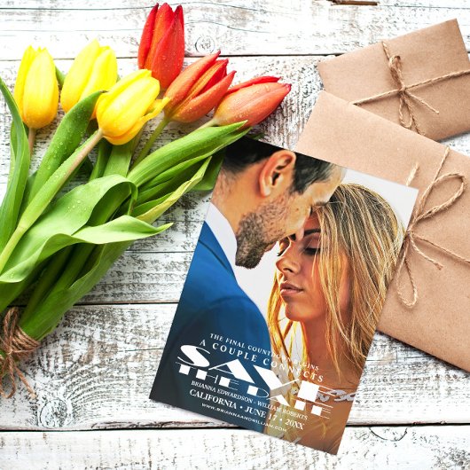 Sparen de Kaart van de Datum | Foto-uitnodiging vo