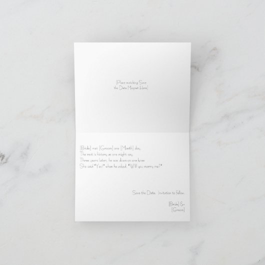 Sparen de Kaart van de Datum — het trouwcake ontwe (Binnen)