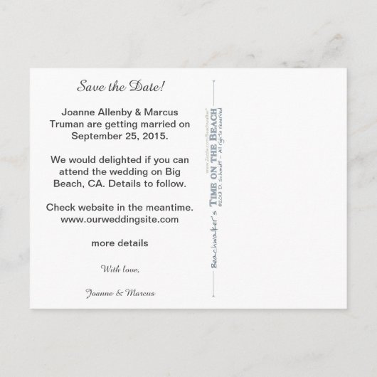 Sparen de  Kaart van de Datum TurquoiseFrame (Achterkant)