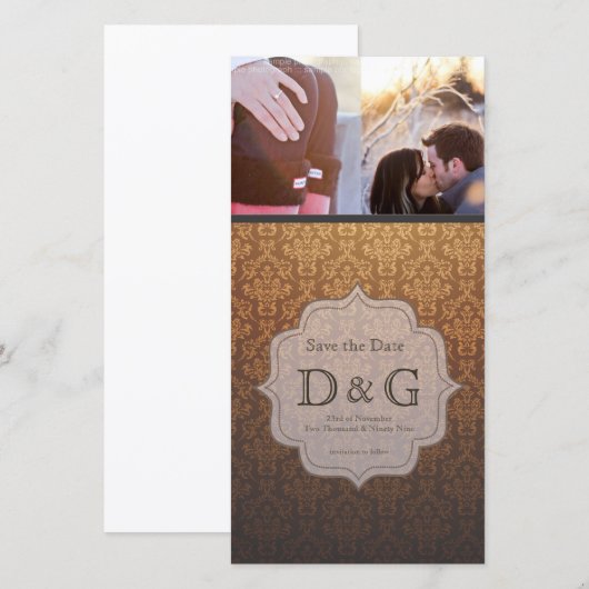 Sparen de Kaart van de Foto van Filligree van het  (Voorkant / Achterkant)