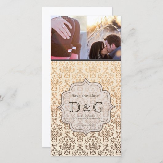 Sparen de Kaart van Fillagree van het Damast van d (Voorkant / Achterkant)