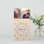 Sparen de Kaart van Fillagree van het Damast van d (Staand voorkant)