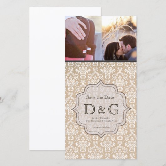 Sparen de Kaart van Filligree van het Damast van d (Voorkant / Achterkant)