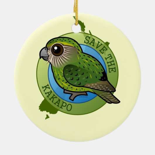 Sparen de Kakapo Keramisch Ornament (Achterkant)
