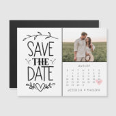 Sparen de Kalender Rustic Drawn Magnet van de Datu (Voorkant / Achterkant)