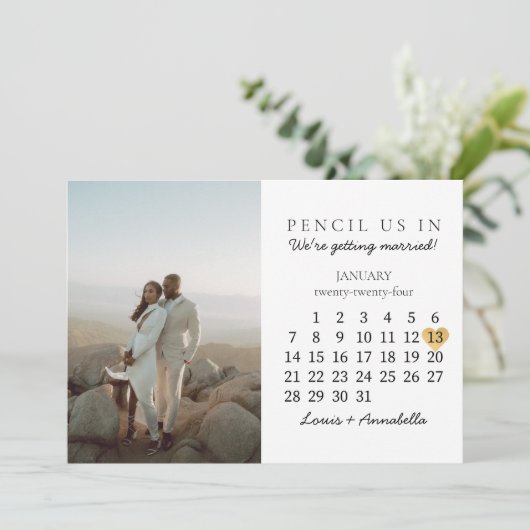 Sparen de Kalender van de Datum Januari 2024 Maand Kaart (Staand voorkant)