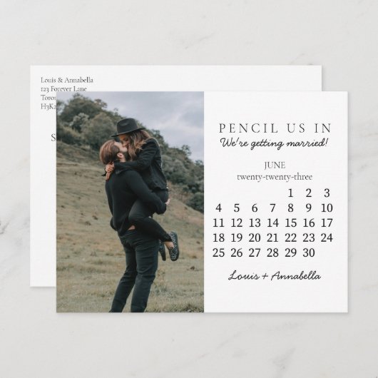 Sparen de Kalender van de Datum Juni 2023 het Brie Briefkaart (Voorkant / Achterkant)